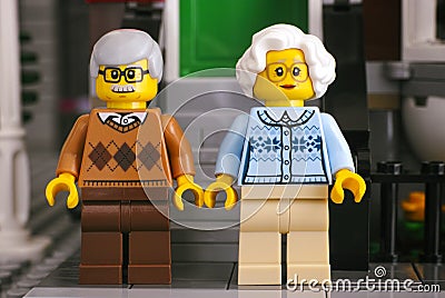 Lego senior couple minifigures Editorial Stock Photo