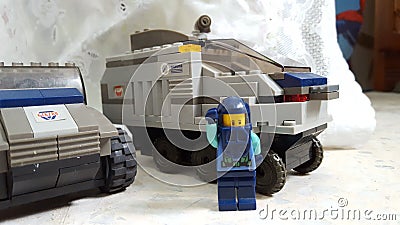 Lego Soldier With An Armored Car Editorial Stock Photo