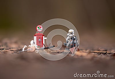 Lego Star Wars minifigure stormtrooper on speeder Editorial Stock Photo