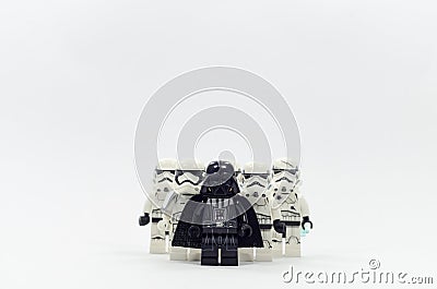 lego starwars darth vader and clone storm trooper army. Editorial Stock Photo