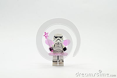 lego storm trooper dressing like fairy. Editorial Stock Photo