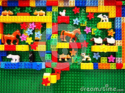 Lego toys for children - colorful little objects Editorial Stock Photo