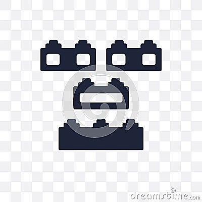 Lego transparent icon. Lego symbol design from Entertainment col Vector Illustration