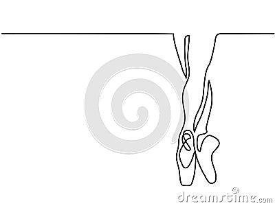 Legs of Ballet Dancer ballerina. Vector Illustration