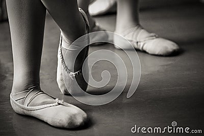 Legs in ballet slippers Stock Photo