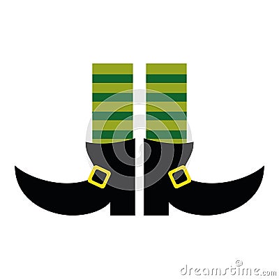 Legs boot leprachaun socks stripes st patrick day Vector Illustration