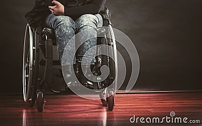 Legs of disabled person. Stock Photo