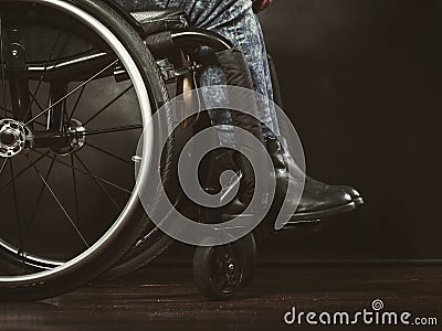 Legs of disabled person. Stock Photo