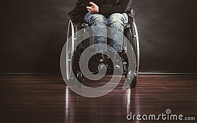 Legs of disabled person. Stock Photo