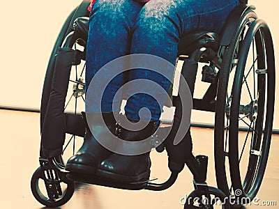 Legs of disabled person. Stock Photo