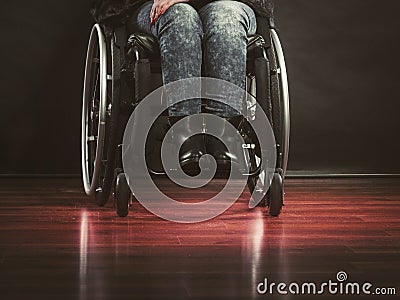 Legs of disabled person. Stock Photo
