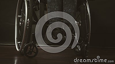 Legs of disabled person. Stock Photo