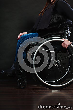 Legs of disabled person. Stock Photo