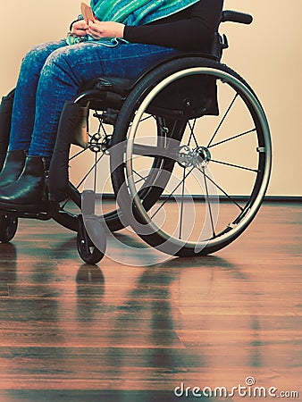 Legs of disabled person. Stock Photo