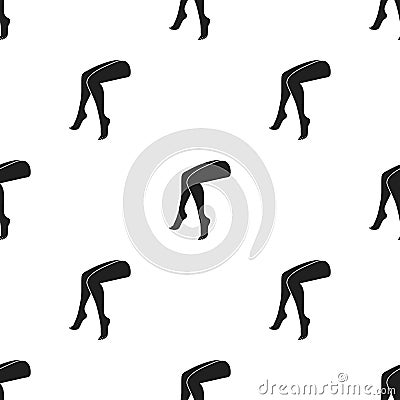 Legs icon in black style isolated on white background. Part of body pattern stock vector illustration. Vector Illustration