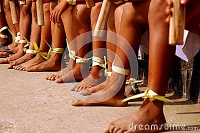 Legs of the Naga kid during the Hornbill festival Stock Photo