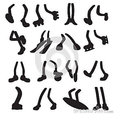 Legs silhouettes set Vector Illustration