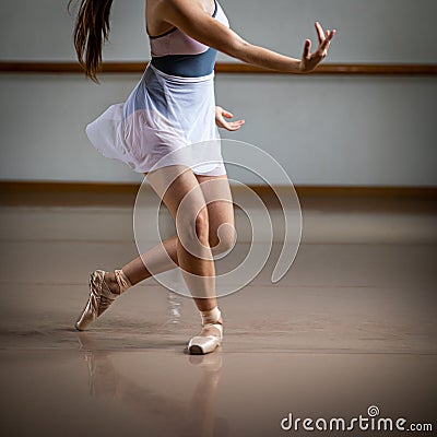 Legs and slippers of classical ballet dancers Stock Photo