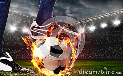 Legs of soccer or football player Stock Photo