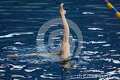 Legs of synchronous swimer Stock Photo