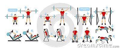 Legs workout set. Vector Illustration