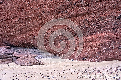 Legzira Beach Geological Structure, Red Arches Composition, Morocco Coast, Marocco Legzira Rocks Stock Photo