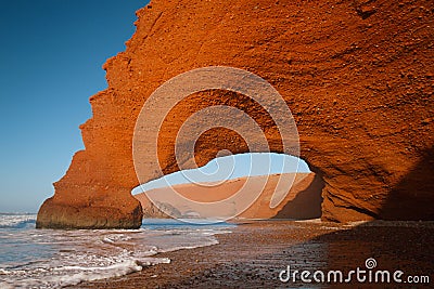 Legzira stone arches, Atlantic Ocean, Morocco, Africa Stock Photo