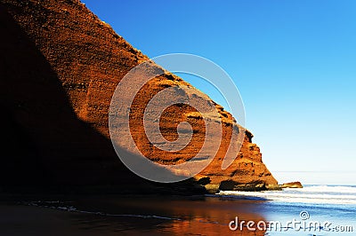 Legzira stone arches, Sidi Ifni, Souss-Massa-Draa, Morocco Stock Photo