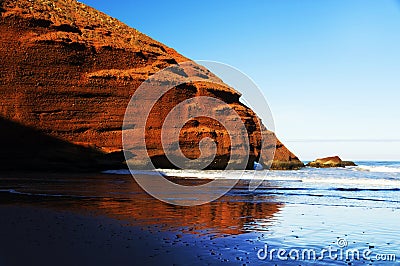 Legzira stone arches, Sidi Ifni, Souss-Massa-Draa, Morocco Stock Photo