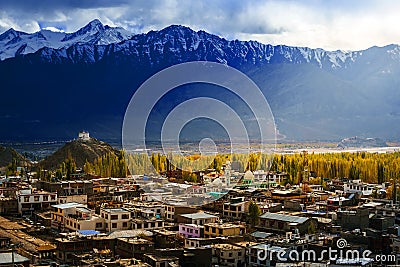 Leh-Ladakh city on sunset time Editorial Stock Photo