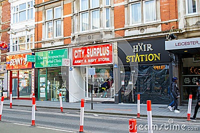 LEICESTER, ENGLAND- 3 April 2021: Cycle lanes in Leicester amid the coronavirus pandemic in England Editorial Stock Photo