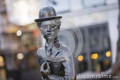 Leicester Square, London, Greater London, 7th February 2019, Statue of Sir Charles Chaplin Editorial Stock Photo