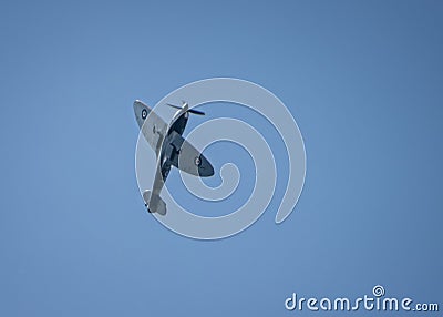 Vintage spitfire aircraft in the skies over Britain Editorial Stock Photo