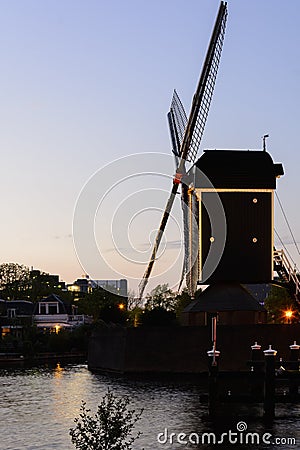 Leiden comes to life after dark Editorial Stock Photo