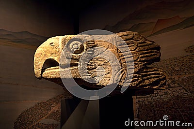 Eagle bowl used for presenting offerings to the aztec gods from the ancient aztecs. Editorial Stock Photo