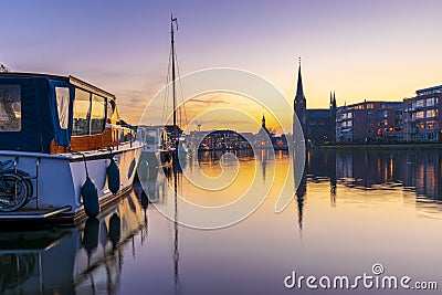 Leidschendam during sunset Stock Photo