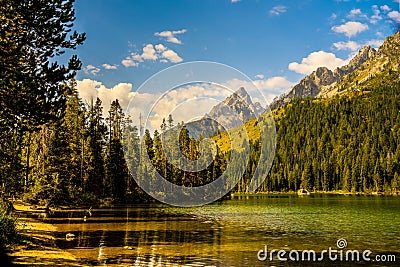 Leigh Lake Grand Teton National Park Wyoming Stock Photo