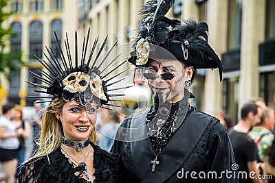 Leipzig Gothic and steampank Festival in the summer 2019 Editorial Stock Photo