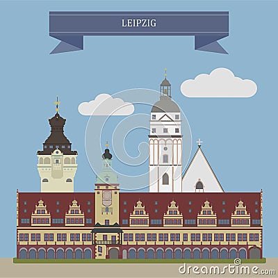 Leipzig, Germany Vector Illustration