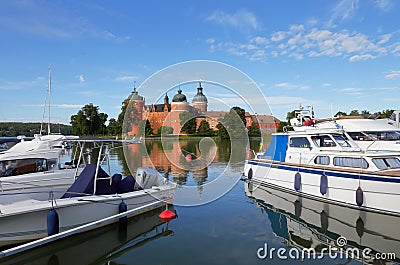 Leisure boats at the Gripsholm castle Editorial Stock Photo