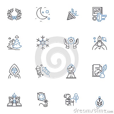 Leisure line icons collection. Relaxation, Entertainment, Recreation, Hobbies, Fun, Enjoyment, Playtime vector and Vector Illustration