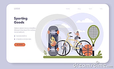 Leisure product production web banner or landing page set. Vector Illustration