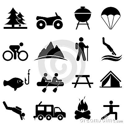 Leisure and recreation icons Vector Illustration