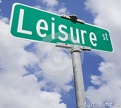 Leisure street sign Stock Photo