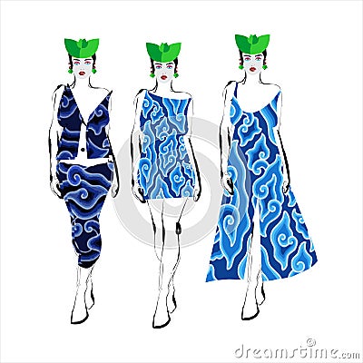 Mego mendung batik motif, Cirebon, Indonesia. Stock Photo