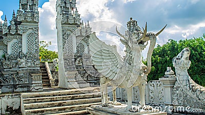 Statue of Lembuswana in Pulau Kumala, Mythology animal from Indonesia, in the Hindu Style temple Stock Photo