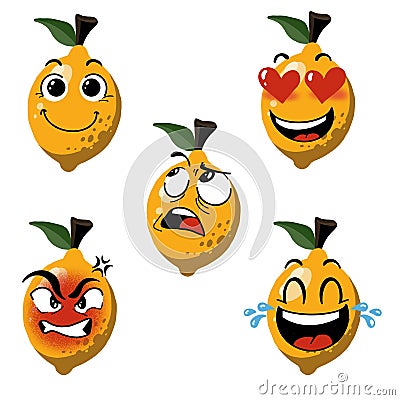 lemon art emoji Stock Photo