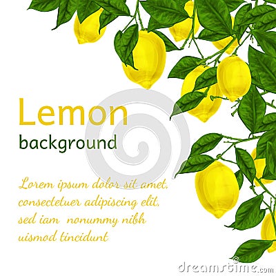 Lemon background poster Vector Illustration