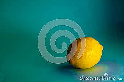 Lemon on a blue background Stock Photo