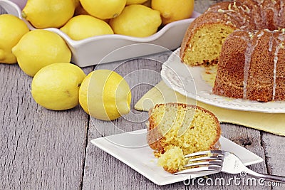 Lemon Bundt Cake Stock Photo